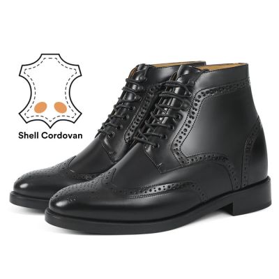 Zapatos De Altura Más Altos - Zapatos De Hombreheight - Botas Brogue Negras 9cm