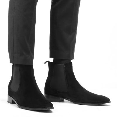 CHAMARIPA botas Con Alza - zapatos elevadores para hombres zapatos altos para hombres botas de gamuza negra 7 CM Más Alto