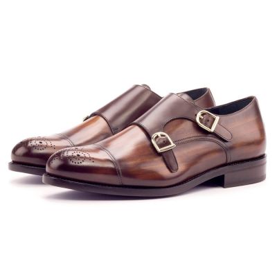 CHAMARIPA zapatos hombre altos - alzas para zapatos - zapatos monk dobles 7 CM Más Alto