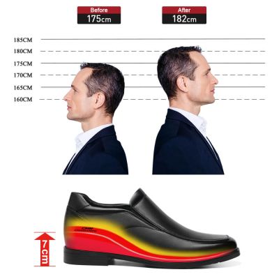 Black Height Incrasing Elevator Shoes Occident Dress Shoes