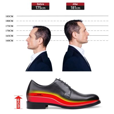 Black Height Incrasing Elevator Shoes Occident Dress Shoes