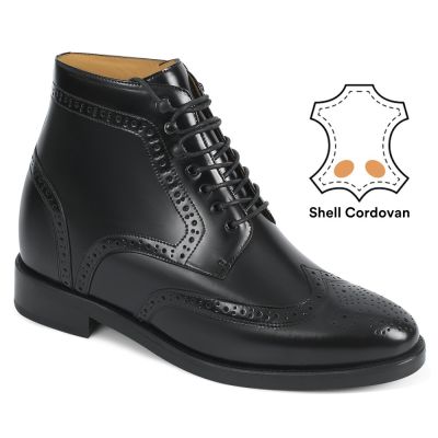 Zapatos De Altura Más Altos - Zapatos De Hombreheight - Botas Brogue Negras 9cm