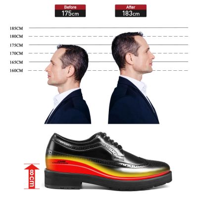 Black Height Incrasing Elevator Shoes Occident Dress Shoes