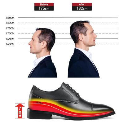 Black Height Incrasing Elevator Shoes Occident Dress Shoes