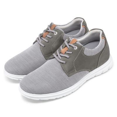 CHAMARIPA zapatos con alzas - zapatos altos hombre - zapatos casuales de punto gris hombres 7 CM Más Alto