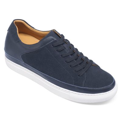 CHAMARIPA zapatos hombre con alzas - zapatos alzas hombre - zapatillas Armada de piel nobuck 7 CM Más Alto