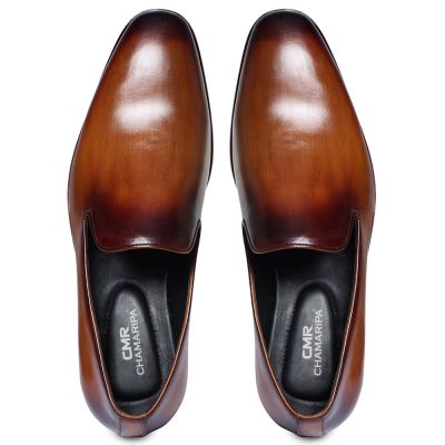 CHAMARIPA zapatos con alzas para hombres - mocasín veneciano - marrón - 7 CM más alto