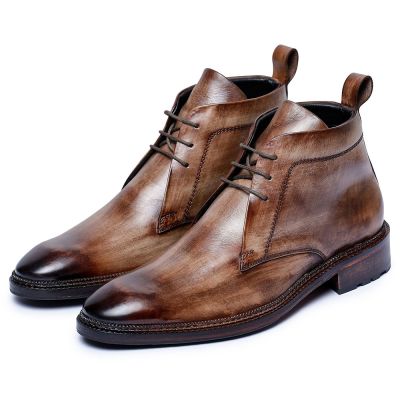 CHAMARIPA alzas para zapatos - botas chukka clásicas - Madera - 7CM más alto