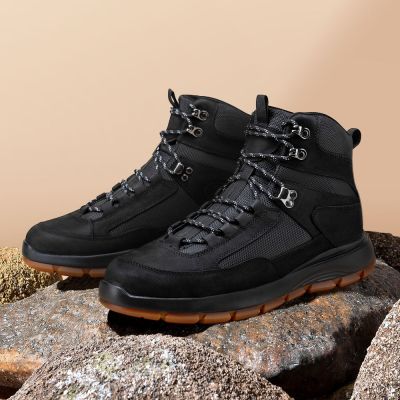 zapatos mas altos para hombres - botas con alzas hombre - botas altas negras para caminar al aire libre 8 CM