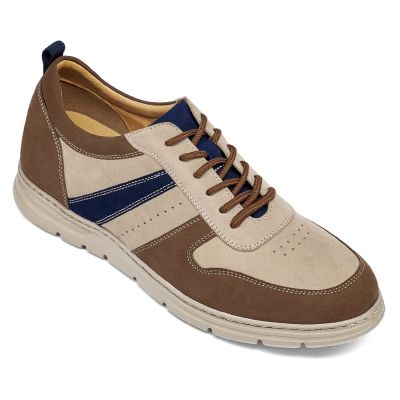 zapatos alzas hombre - zapatos hombre con alzas - zapatillas de deporte al aire libre de los hombres marrones 6 CM