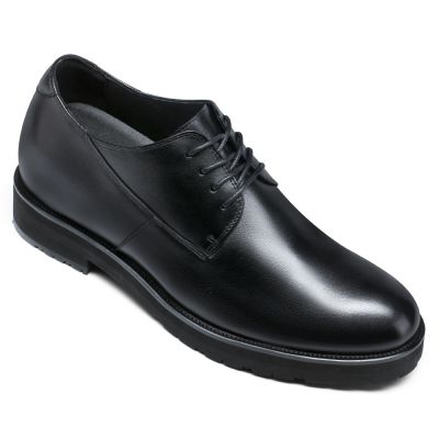 zapatos mas altos - zapatos con tacon para hombre - Zapatos derby hombre piel negros 8 CM