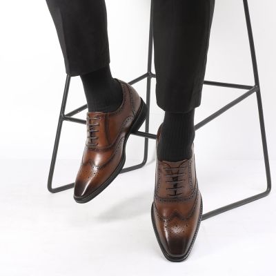 CHAMARIPA zapatos mas altos para hombres - plantillas altura hombre - zapatos oxford con punta de ala 8 CM Más Alto