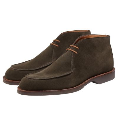 zapatos alzas hombre - Botas Chukka de hombre hechas a mano de ante marrón mineral 7 CM