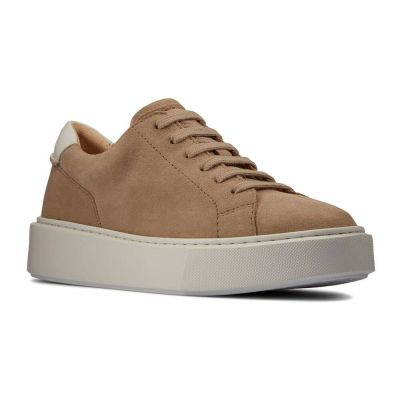 zapatillas con alzas mujer - zapatos con alzas mujer - Deportivas de ante color arena que suman 7 CM de altura