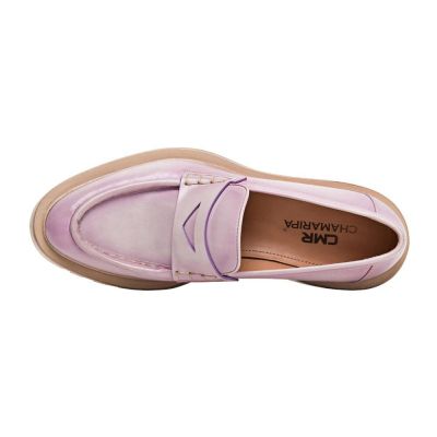 alzas para zapatos mujer - zapatillas con alzas mujer - Náuticos de mujer Lavanda lila piel desgastada 7 CM