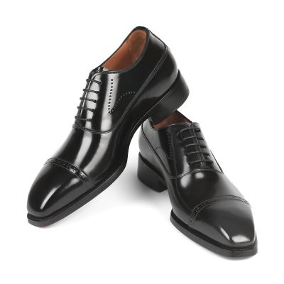 goodyear ribeteado zapatos con alzas - zapatos hombre con alzas - zapato oxford negro 7 CM