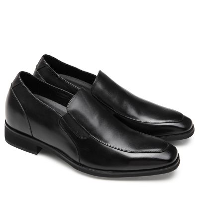 CHAMARIPA zapatos con alzas para hombre-zapatos plataforma hombre-piel de becerro negra zapatos mocasines 7 CM Más Alto