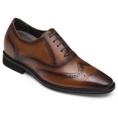 CHAMARIPA zapatos mas altos para hombres - plantillas altura hombre - zapatos oxford con punta de ala 8 CM Más Alto