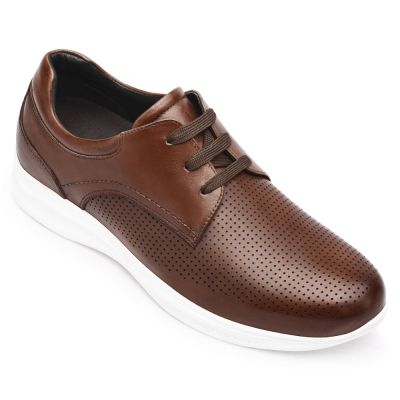 CHAMARIPA zapatos con alzas - zapatos con alzas para hombres - zapatos casuales de cuero marrón 7 CM Más Alto