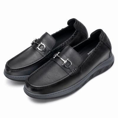 zapatos con alzas - más altos zapatos de hombre - zapatos casuales negros que aumentan la altura 6 CM