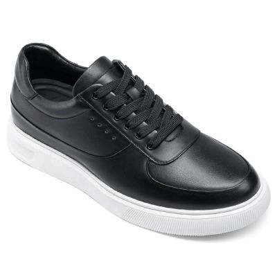 zapatos altos hombre - zapatos con alzas para hombre - Zapatillas Casual Negras 6 CM