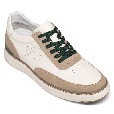 zapatos con plataforma hombre - zapatillas con alzas hombre - zapatillas casual hombre beige 6CM