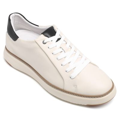 zapatos hombre altos - zapatos de altura - zapatillas casual hombre beige 6CM