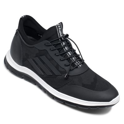 Zapatillas Con Alza - Zapatos Con Alzas Para Hombres - Zapatillas casual negras 6CM Más Alto