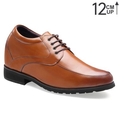 Zapatos Con Alzas - Zapatos de vestir marrones para hombres Zapatos que te hacen alto - 12 CM más alto