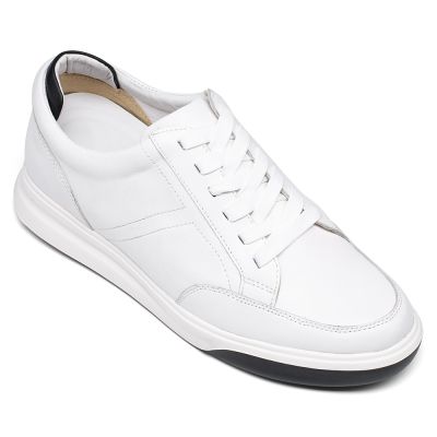 CHAMARIPA Zapatos Con Alzas - Zapatilla elevadora para hombre de piel blanca con tacón oculto 7CM Más Alto