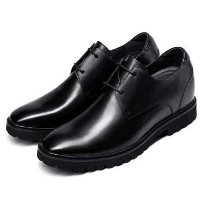 Zapatos Con Alzas Negros de aumento de altura - Zapatos de Vestir Hombre que te hacen más alto - 9 CM Más Alto