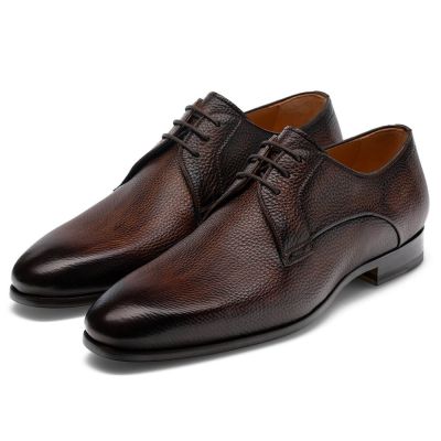 Zapatos Derby De Cuero Marrón - Zapatos Vestido para hacer mas altos - 7 CM Más Alto