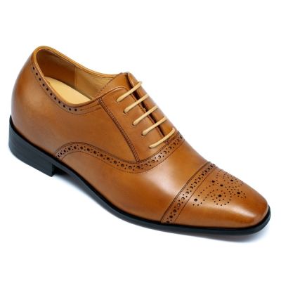 Zapatos para Boda Hombre Marrónes - Zapatos más altos para estar mas alto - 7 CM Más Alto