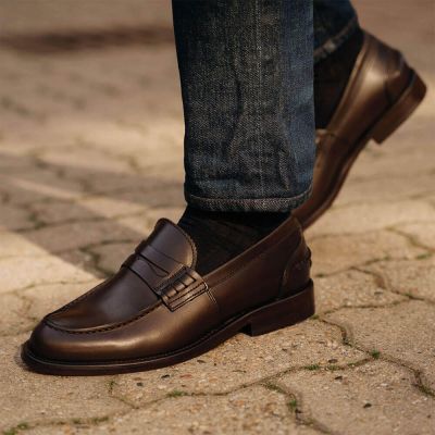 zapatos para hombres bajitos - zapatos de plataforma para hombres - mocasines penny vintage hechos a mano 6 CM (Sin horma)