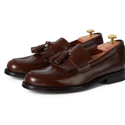 zapatos hombre con tacon - zapato alto hombre - mocasines marrones oscuros boutique hechos a mano 6 CM (Sin horma)