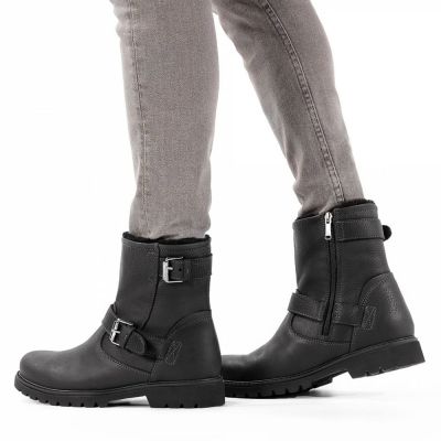 zapatos hombre con alzas - botas forradas de piel para hombre - zapatos cálidos de invierno negros 7CM