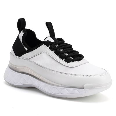 zapatos con elevador mujer - elevadores para zapatos mujer corte ingles - becerro meta blanco 8CM más alto