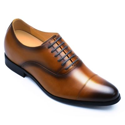 Zapatos Hombre de Boda Marrones - Zapatos hacen que los hombres sean más altos - 7 CM Más Alto