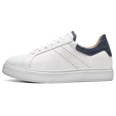 Zapatos Casuales de Tacón Alto Hombre Blancos - Zapatos con Plataforma - 7 CM Más Alto