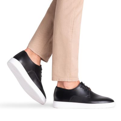 zapatos con alzas hombre - deportivas con alzas - Zapatillas casual negras para hombre 7 CM