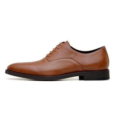 Vegan Elevator Derby Shoes - Vegan Brown Height Increasing Dress Shoes 6 CM / 2.36 Inches