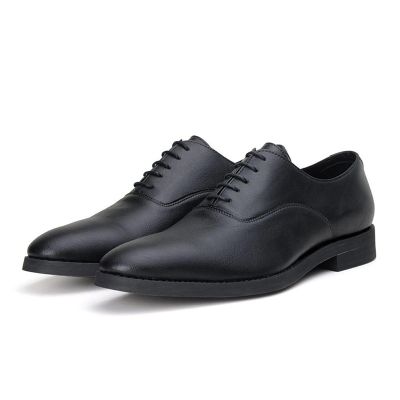 Vegan Derby Shoes - Black Men's Elevator Dress Shoes 6 CM / 2.36 Inches