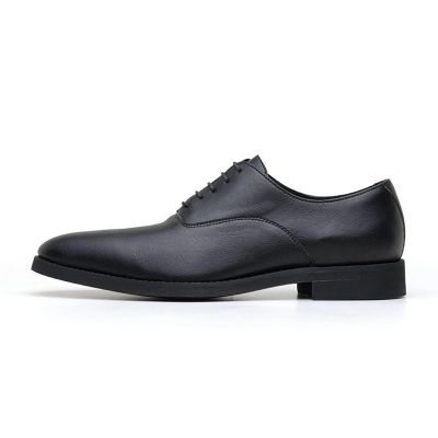 Vegan Derby Shoes - Black Men's Elevator Dress Shoes 6 CM / 2.36 Inches