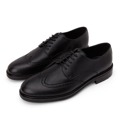 Black Vegan Oxford Shoes - Vegan Height Increasing Dress Shoes For Men 6 CM / 2.36 Inches