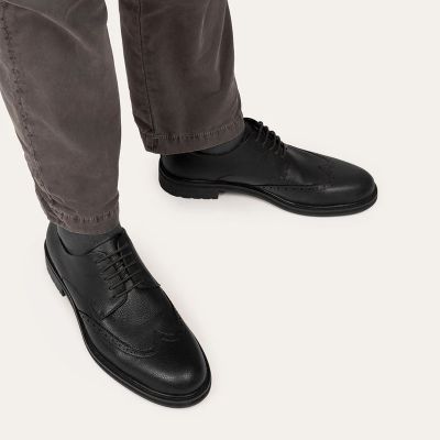 Black Vegan Oxford Shoes - Vegan Height Increasing Dress Shoes For Men 6 CM / 2.36 Inches