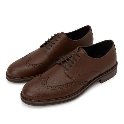 Vegan Brown Oxford Shoes - Vegan Height Increasing Dress Shoes For Men 6 CM / 2.36Inches