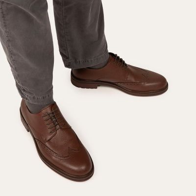 Vegan Brown Oxford Shoes - Vegan Height Increasing Dress Shoes For Men 6 CM / 2.36Inches