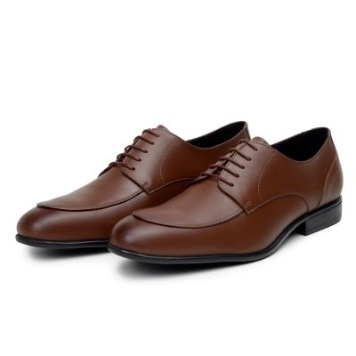 Vegan High Heel Men Dress Shoes - Brown Vegen Oxoford Shoes for Men 6 CM / 2.36Inches