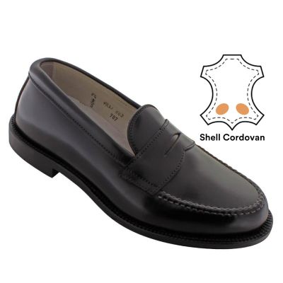 zapatos mas alto - zapatos con altura hombre - Mocasín penny cordobés concha negra 6 CM