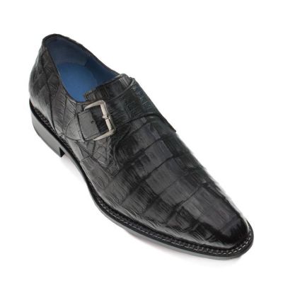 zapatos con alza - Mocassin Crocodile Noir pour Grandir 6 CM